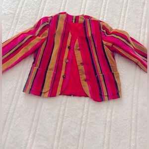 Vintage Baby Handmade Jacket Blazer Red Pink Gold SZ 6-12 Mo​​​